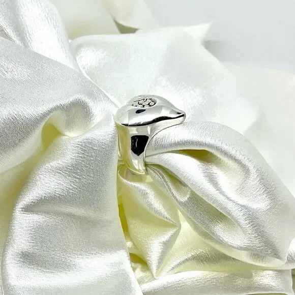 Sterling Silver Jewelry-Large Modernist Puffed Heart Ring (Size 7) - Picture 5 of 7